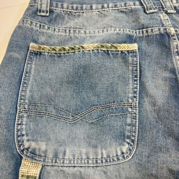 Vtg Y2K Play Bigg Mens Jean shorts Jorts Baggy Wide Leg Skater Jeans Den… - Picture 5 of 8